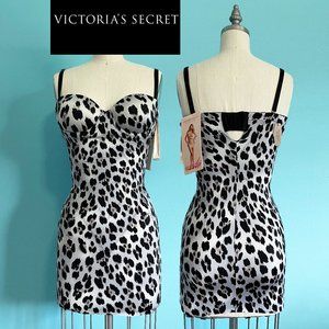 😍NWT VICTORIA SECRET POWER FIGURE CUPPED SHAPING SLIP - NEUTRAL LEOPARD PRINT😍